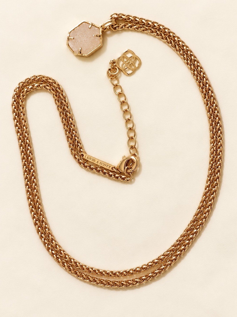 Kendra Scott Gold Tone Druzy Pendant Necklace